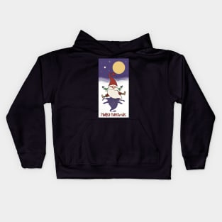 Happy Santa in the fullmoon light 2 Kids Hoodie